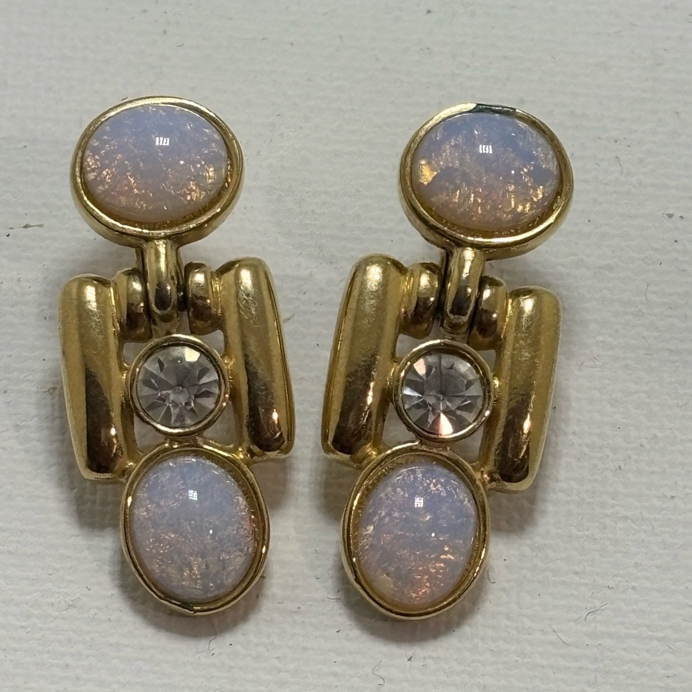 Vintage givenchy faux glass opal earrings